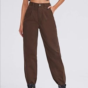SHEIN High Waist Fold Pleat Mom Jeans